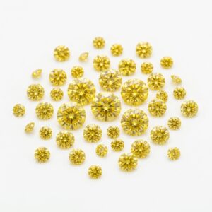 small round calibrated yellow diamonds
