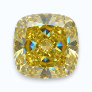 diamant jaune de forme coussin